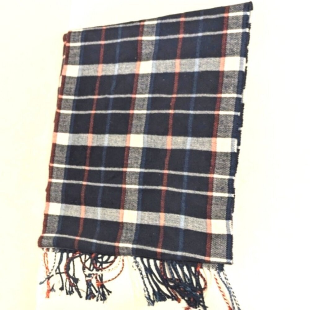 Vintage Nova Check 100% Cashmere Hand Tailored Scarf/Neck Warmer - UNISEX